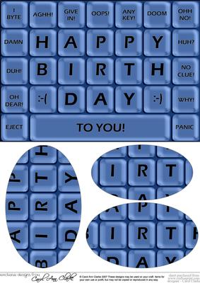 A5 Novelty Fun Computer Keyboard Greetings Oval Pyramage