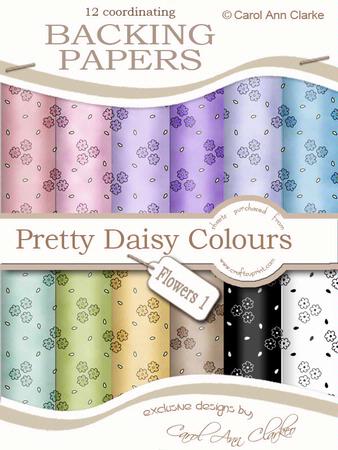 Flowers Backing Papers in Pretty Daisy Colours