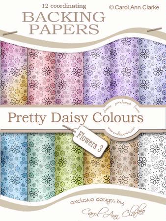 Flowers Backing Papers in Pretty Daisy Colours