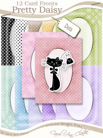 Dots Card Fronts Set in Pretty Daisy Colours