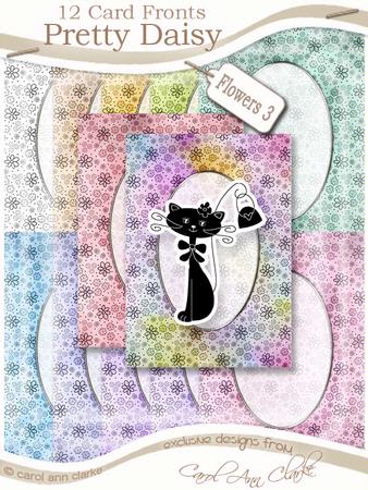 Flowers Card Fronts Set in Pretty Daisy Colours