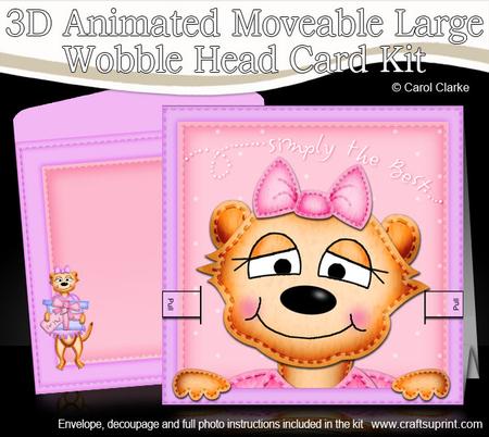 3D Mia Meerkat Animated Large Wobble Head Card Kit