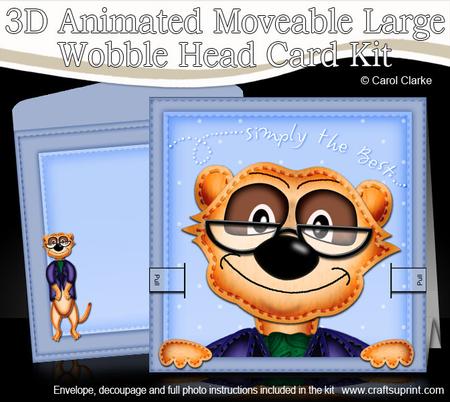 3D Frank Meerkat Animated Large Wobble Head Card Kit