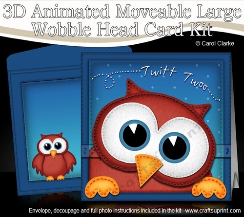 3D Wise Owl Animated Large Wobble Head Card Kit