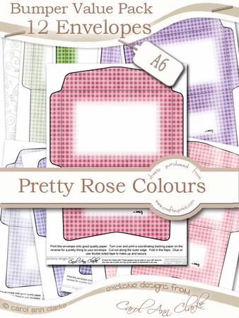 Bumper Value Pack of C6 Envelopes in Pretty Rose Colours
