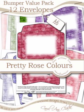 Bumper Value Pack of C6 Envelopes in Pretty Rose Colours