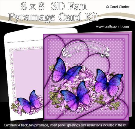 8 x 8 Birthday Butterflies Fan Pyramage Kit