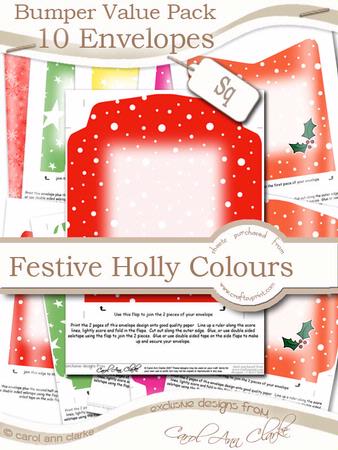Bumper Value Pack of Square Christmas Envelopes