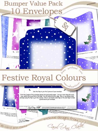 Bumper Value Pack of Square Christmas Envelopes