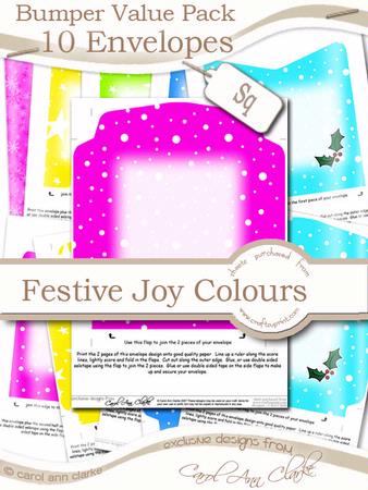 Bumper Value Pack of Square Christmas Envelopes