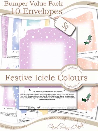 Bumper Value Pack of Square Christmas Envelopes