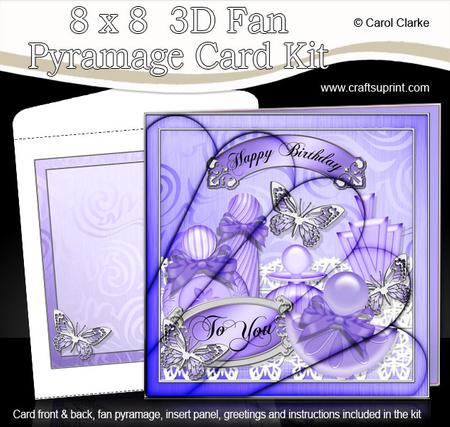 8 x 8 Birthday Perfume, Lace N Butterflies Fan Pyramage Kit
