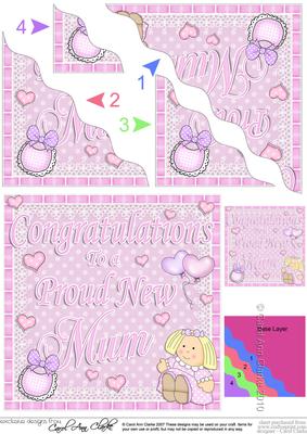 New Baby Proud New Mum Wavy Corner Side Stacker