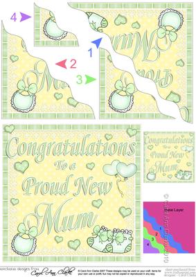 New Baby Proud New Mum Wavy Corner Side Stacker