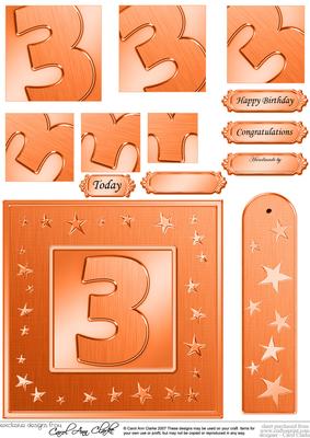 3rd Bright Metallic Age Quick Card with Twisted Pyramage