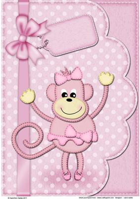 A4 Tu Tu Monkey Felties Envelope Edge