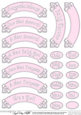 New Baby Girl Greetings Text Plates