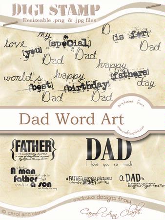Dad Digi Stamp Word Kit