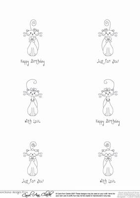 Kool Kats Black & White Digital Image Stamps
