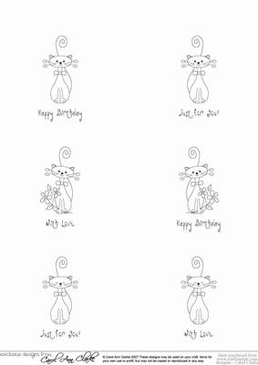 Kool Kats Black & White Digital Image Stamps