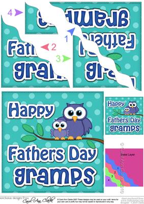 Owl Felties Gramps Fathers Day Wavy Corner Side Stacker