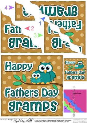 Owl Felties Gramps Fathers Day Wavy Corner Side Stacker