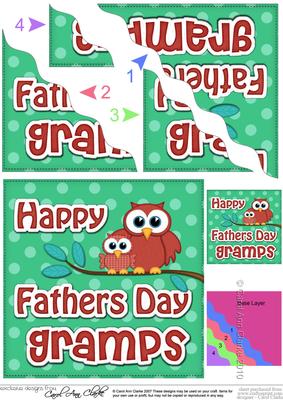 Owl Felties Gramps Fathers Day Wavy Corner Side Stacker