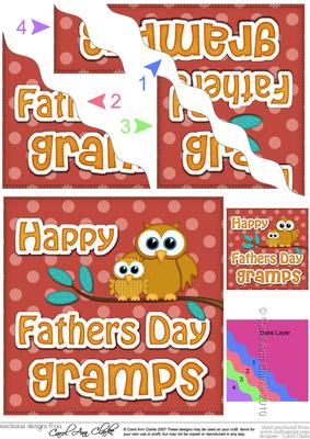 Owl Felties Gramps Fathers Day Wavy Corner Side Stacker