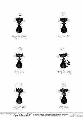 Kool Kats Black & White Digital Image Stamps