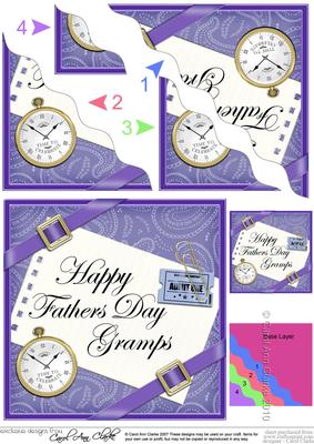 Happy Fathers Day Gramps Wavy Corner