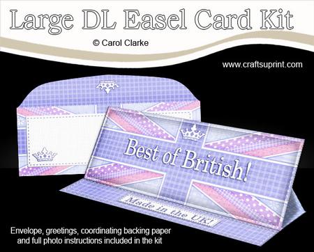 Large Dl Uk Shabby Flag Best of British Easel Card Kit