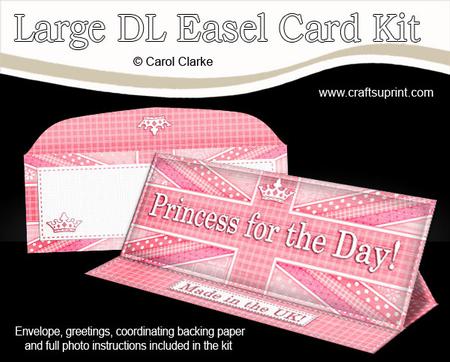 Large Dl Uk Shabby Flag Princess for the Day! Easel Card Kit