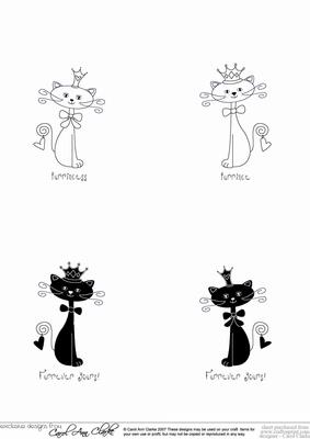 Kool Kats Black & White Digital Image Stamps