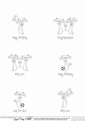 Kool Kats Black & White Digital Image Stamps