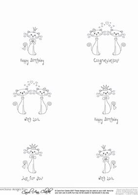 Kool Kats Black & White Digital Image Stamps