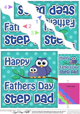Owl Felties Step Dad Fathers Day Wavy Corner Side Stacker