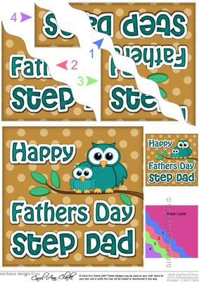 Owl Felties Step Dad Fathers Day Wavy Corner Side Stacker