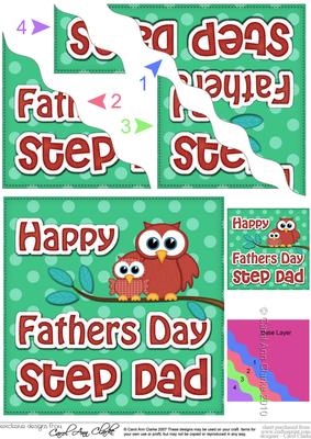 Owl Felties Step Dad Fathers Day Wavy Corner Side Stacker