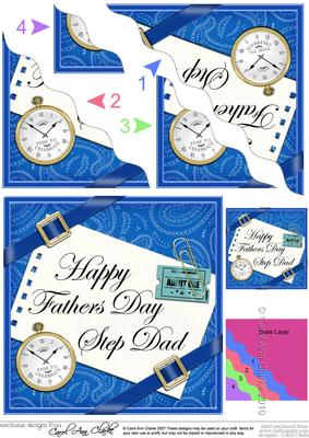 Happy Fathers Day Step Dad Wavy Corner