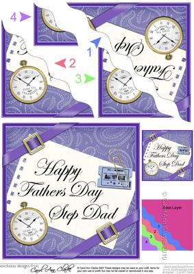 Happy Fathers Day Step Dad Wavy Corner