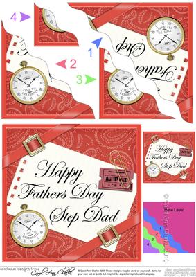 Happy Fathers Day Step Dad Wavy Corner