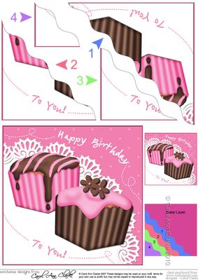 Fondant Fancies Birthday Cakes Wavy Corner Side Stacker