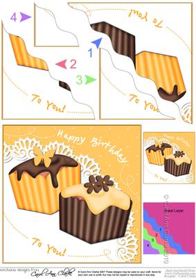 Fondant Fancies Birthday Cakes Wavy Corner Side Stacker