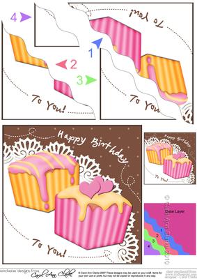 Fondant Fancies Birthday Cakes Wavy Corner Side Stacker