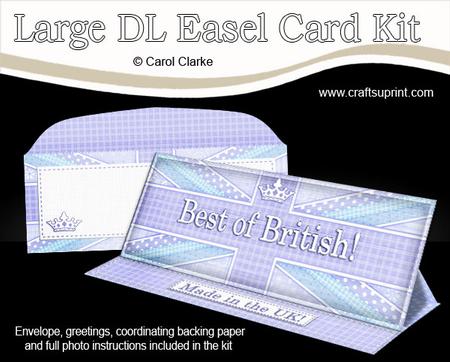 Large Dl Uk Shabby Flag Best of British Easel Card Kit