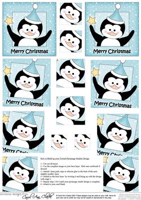 Christmas Penguin - Twisted Pyramage sheet