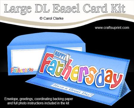 Large Dl Fathers Day Felties Easel Card Kit N Envelope