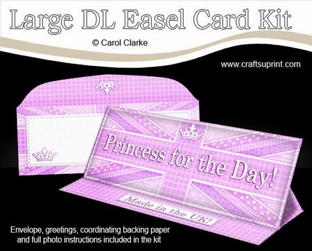 Large Dl Uk Shabby Flag Princess for the Day! Easel Card Kit