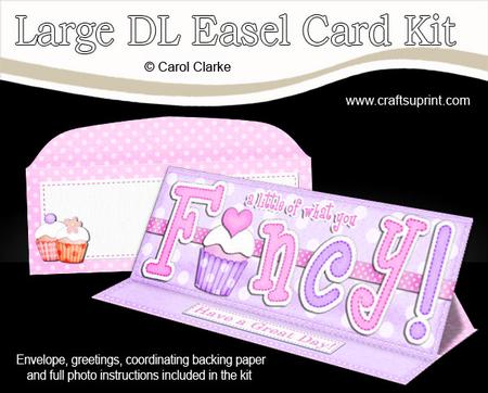 Large Dl Cupcake Fancy Felties Easel Card Kit N Envelope