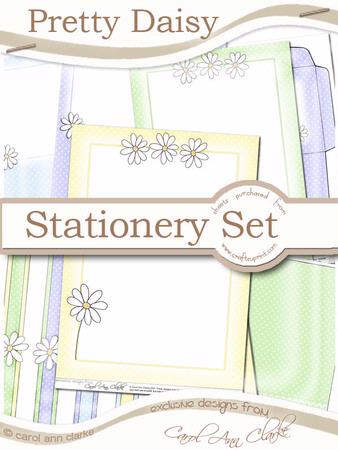 Pretty Daisy Stationery Set in Sorbet Citrus Colours